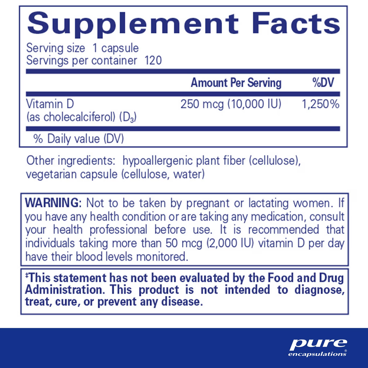 Vitamin D3 250 mcg (10,000 IU)